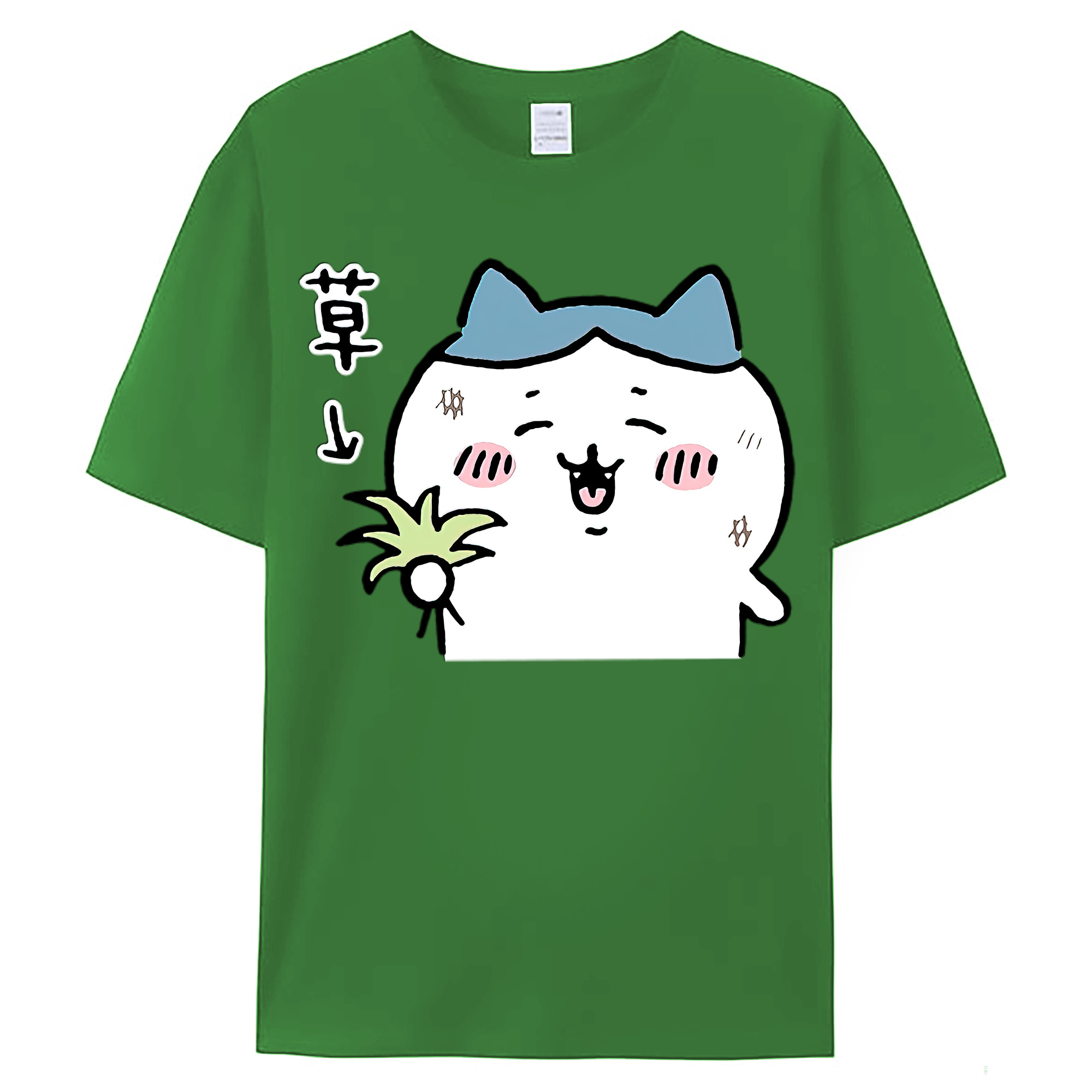 （画像用） ちいかわ ハチワレ Chii-kawa hachiware レディースカジュアルプリントTシャツ（綿100％）